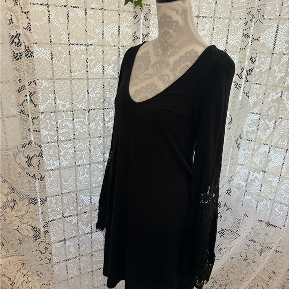Stevie Nicks Style Black Angel Sleeve Dress with Laced Edging Women’s Size XS - Picture 5 of 13